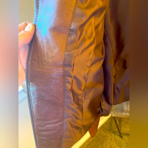 NWOT A.N.A 100% Leather Stand-Collar Jacket - Picture 6 of 14